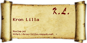 Kron Lilla névjegykártya